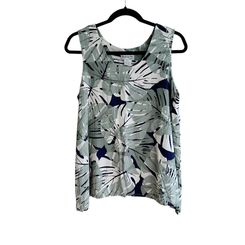 Bishop St. Apparel Hawaii Crushed Rayon Palm Print Tunic Tank Top